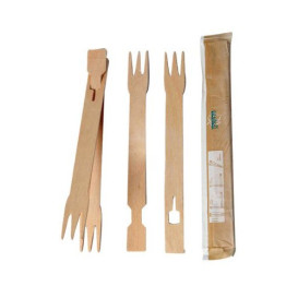 Wooden Fork Double 18cm (100 Units)  
