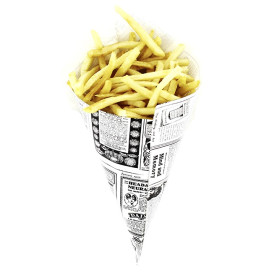 Paper Food Cone Grease-Proof "Times" 42cm 600g (250 Units)