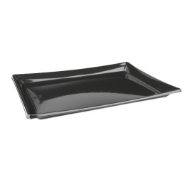 Plastic Platter Rectangular Shape Black 16x22cm (50 Units) 