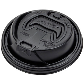 Plastic Lid PS Resealable Black Ø9,4cm (100 Units)  