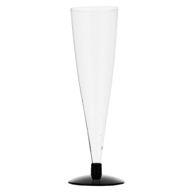 Plastic Stemmed Cup Sparkling Wine Black 150ml 2P (6 Units)