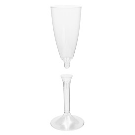 Plastic Stemmed Flute Sparkling Wine Clear 120ml 2P (40 Units)