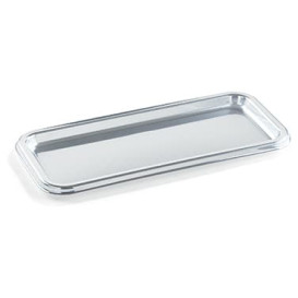 Plastic Platter Rectangular Shape Silver 35X16 cm (5 Units) 