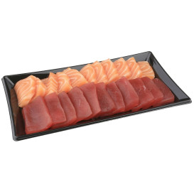 Plastic Platter Rectangular Shape Black 12x22cm (50 Units) 