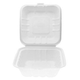 Sugarcane Burger Box White 15x15x7,5cm (500 Units)