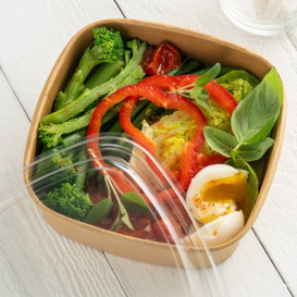 Paper Container Kraft Square 750ml 17x17x5cm (300 Units)