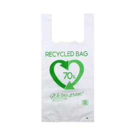 Plastic T-Shirt Bag 70% Recycled 42x53cm 50µm (100 Units)