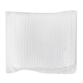 Disposable Bouffant Cap Accordion PP White 2 Gums Ø53cm (100 Units)  