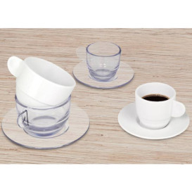 Reusable Plastic Cup SAN “Espresso” White 80ml (6 Units) 
