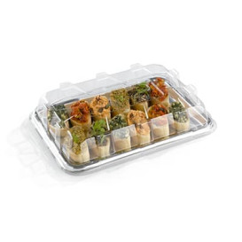 Plastic Tray Rectangular Shape Silver 35X24 cm (5 Units) 
