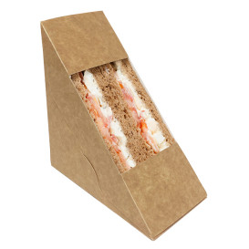 Paper Take-Out Container with Window Kraft 125x65x125mm (500 Units) 