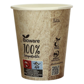 Paper Cup PLA "BioWare" Eco-Friendly 9 Oz/270ml Ø8,0cm (1000 Units)