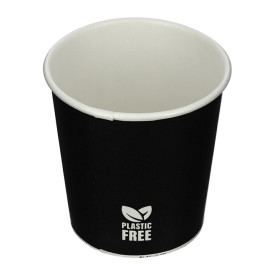 Plastic-Free Paper Cup 4 Oz/120ml Black Ø6,2cm (100 Units)