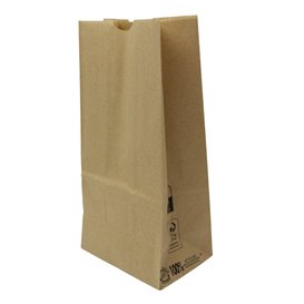 Paper Bag without Handle Kraft Brown 45g/m² 12+8x24cm (25 Units)