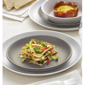 Reusable Plate Durable PP Mineral Grey Ø21cm (6 Units)