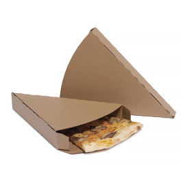 Corrugated Pizza Slice Box Kraft Takeaway (25 Units)