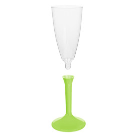 Plastic Stemmed Flute Sparkling Wine Lime Green 120ml 2P (40 Units)