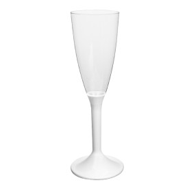 Plastic Stemmed Flute Sparkling Wine White 120ml 2P (40 Units)
