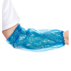 Disposable Plastic Over Sleeve PE Blue G80 18x44cm (100 Units)  
