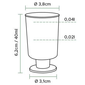 Plastic Stemmed Glass Liquor 40ml (20 Units)