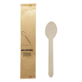 Wrapped Wooden Spoon 16cm (1.200 Units)