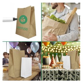 Paper Bag without Handle Kraft 50g/m² 22+12x30cm (25 Units)