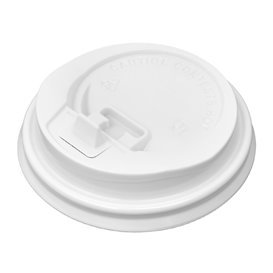 Lid with Hole for Paper Cup 7Oz White Ø7,2cm (50 Units)