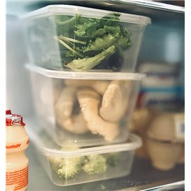 Rectangular Container in PP Transparent 500ml 17,4x11,6x3,5cm (25 Units) 