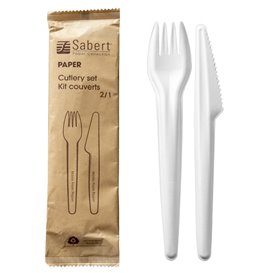 Kraft Cardboard Cutlery Kit Fork and Knife (50 Units)